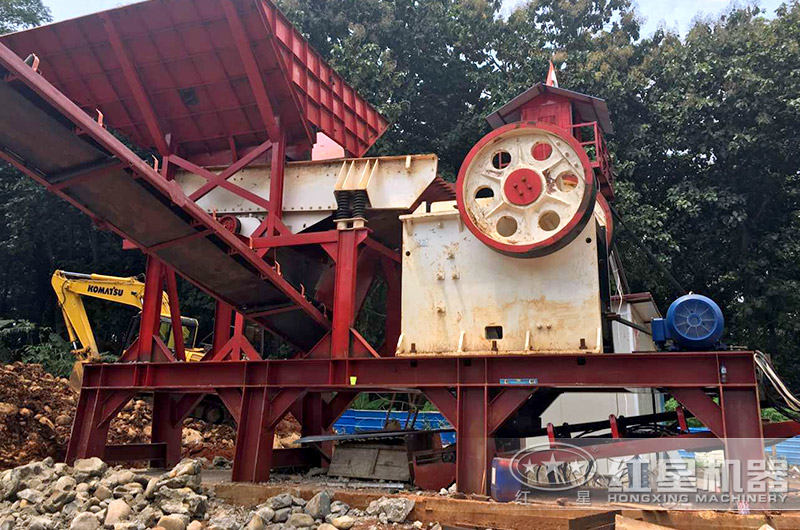 印尼客户颚式破碎机150t生产现场